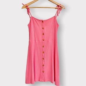 Topshop Pink Front-Button Dress